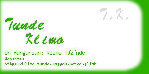 tunde klimo business card